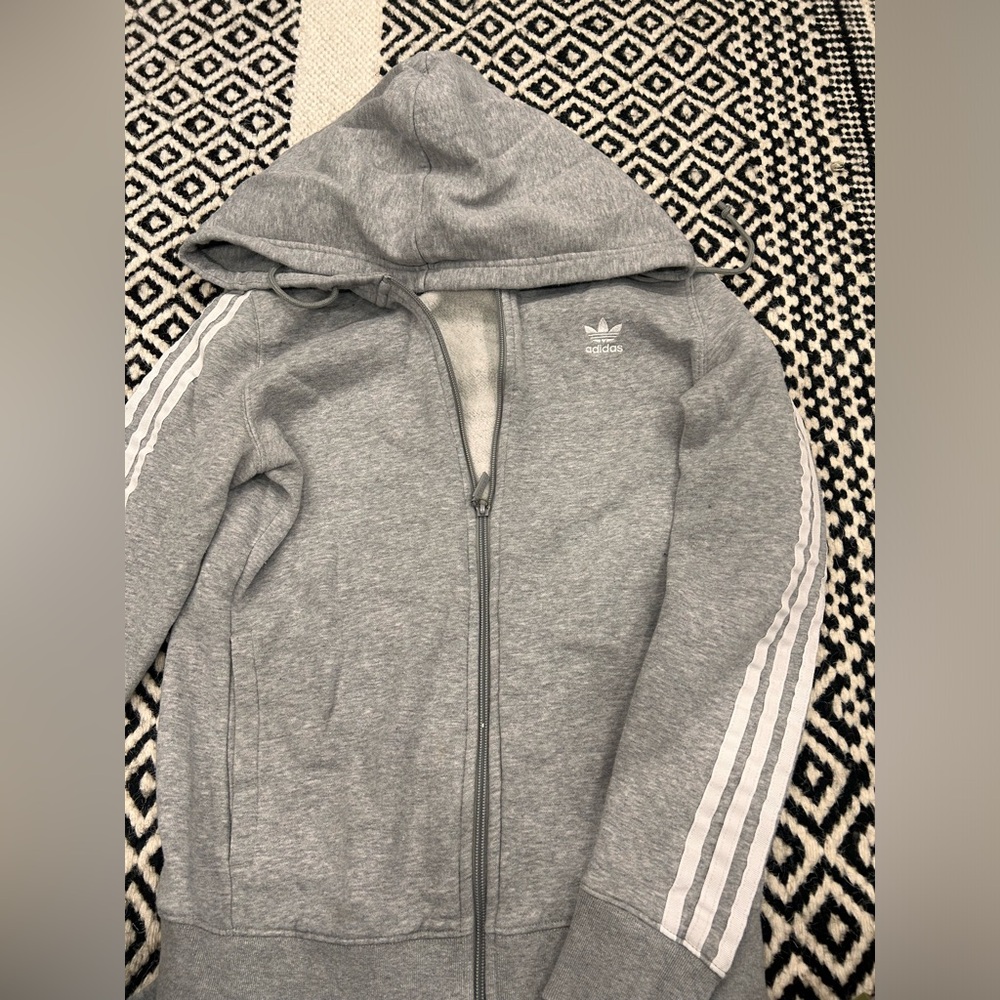 Adidas Grey Zip Up Hoodie